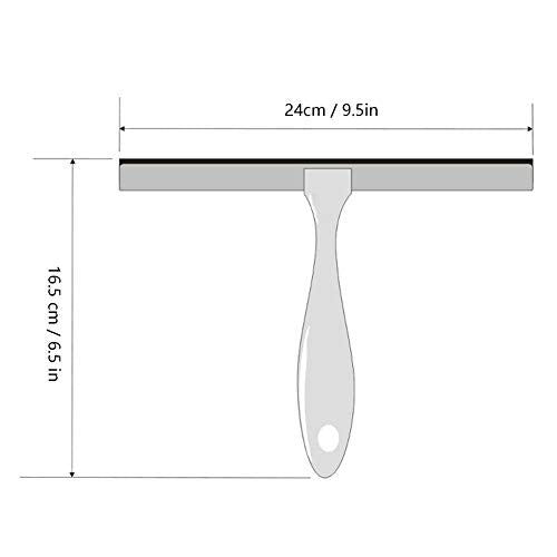 Fdit Stainless Steel Glass Cleaner, Window Wiper Multi Surface Scraper for Bathroom Glass Tiles Car Windows with Suction Cup Hook