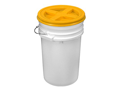 API Kirk 7 Gallon Yellow Food Grade Plastic Storage Bucket with Gamma Seal Lid - color: Yellow