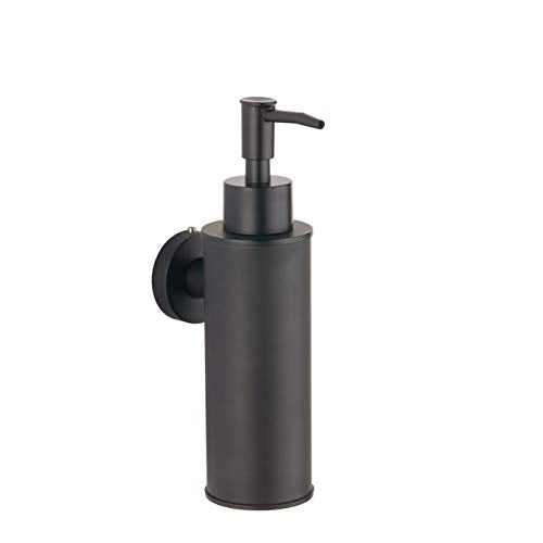 BGL Soap Dispenser Stainless Stee Black Round 304 Wall Mount Liquid and Soap Dispenser for Kitchen and Bathroom - color: Black