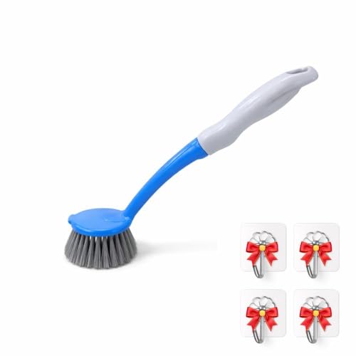 Dish Kitchen Sink Cleaning Brush | Tough Bristle Scrubber with Comfortable Grip | Bathroom Tile & Utensil Cleaner | Multipurpose Household Cleaning Tool | Pack of 1 - style: Long Handle Sink Brush Pack of 1