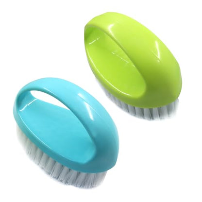 BokWin 2-Pack Heavy-Duty Scrubbing Brushes for Cleaning with Stiff Nylon Bristles, Scrubber Cleaner Brush for Tile, Bathtub, Sink & Kitchen Surfaces, Comfort Grip Handle (Blue and Green) - color: Blue and Gree
