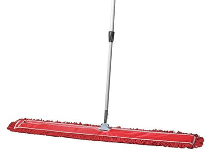 48 Inch Red Commercial Dust Mop & Floor Sweeper with Extendable Handle – Mop for Hardwood, Tile, and Concrete Floor Cleaning