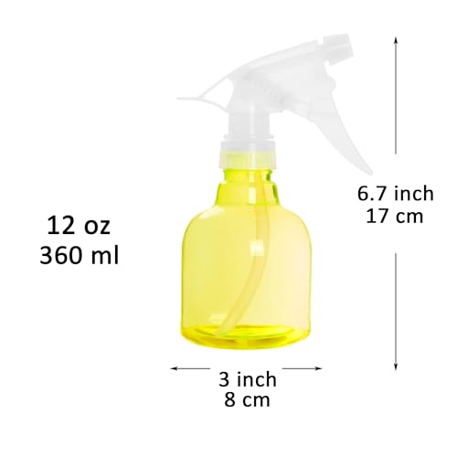 Youngever 6 Pack 12 Ounce Empty Plastic Spray Bottles (Yellow) - color: Yellow