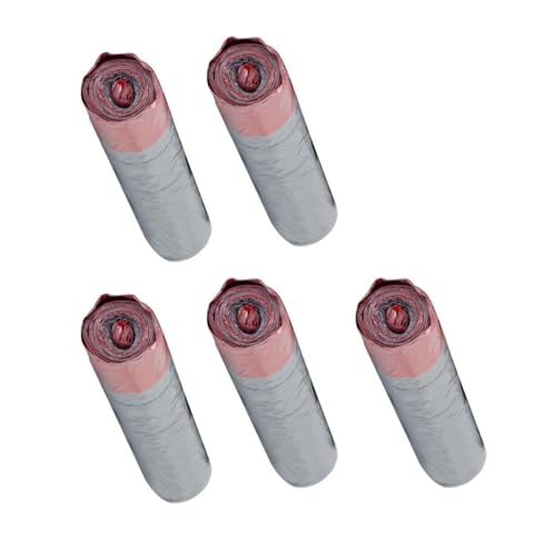 Drawstring Trash Bags 5 Rolls Heavy-duty Thick Plastic Garbage Bags for Kitchen and Home Waste Disposal, Disposable Strong Trash Storage Pouches with Easy Carry Handle Random Color