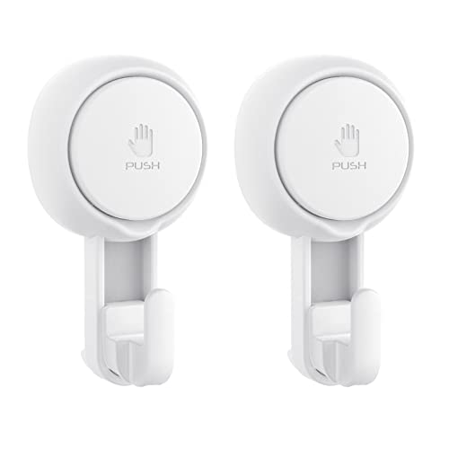 Elegear Heavy Duty Shower Hooks (2-Pack) - Waterproof, Reusable Vacuum Suction Hooks for Bathroom, Kitchen - style: 2 Pack