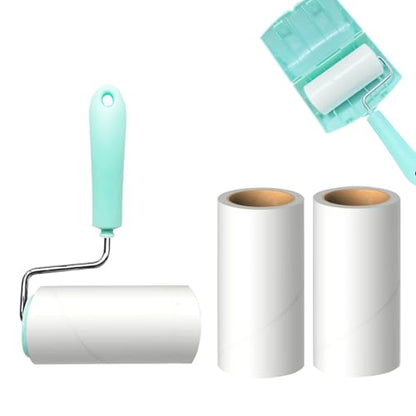 Lint Roller Remover with 180 Sheets, Pet Hair Remover Extra Sticky Roller Hair Dust Remover for Clothes, Furniture, Travel Household 1 Handle+3 Rollers Dog &Cat Hair Removal Green - size: 3.9 inch Green