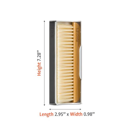 Full Circle Counter Clearer Sweep & Squeegee Tool, Countertop Sweep and Squeegee, Mini Portable Brush, Compact Storage, Sustainable Bamboo Handle