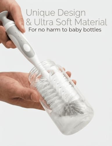 5 in 1 Cleaning Brush Set, Anivona Bottle Brush Cleaner, Multifunctional Cleaning Brush, Water Bottle Brushes for Cleaning Home, Cleaning Baby Bottles, Home Kitchen Cleaning Tools, BPA-Free (Grey) - color: Grey-nylon & Nylon Brush