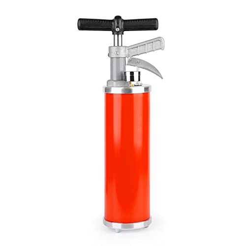 Portable High Pressure Kinetic Toilet Plunger Air Drain Blaster Pump for Bath Toilets Bathroom Shower Kitchen Clogged Pipe (Red) - color: Red