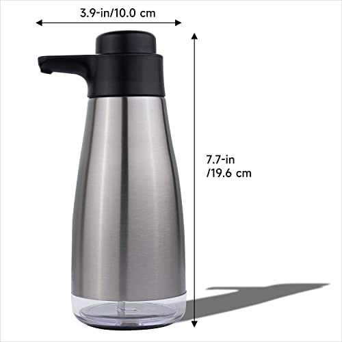 AIKE 15fl.oz Stainless Steel Liquid Soap Dispenser for Dish and Hand Soap - color: Brushed Stainless Steel Finish