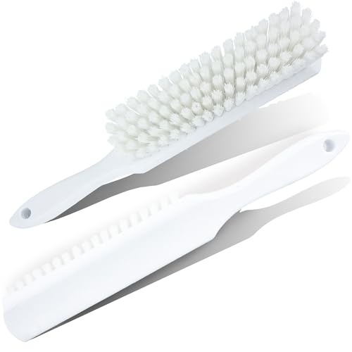 SPARTA 8 Inch Soft Counter Brush with Polyester Bristles and 5 Inch Handle, Color Coded Handheld Broom for Tables Countertops and Foodservice Surfaces, 13 Inch Overall Length, White, Pack of 6 - color: White
