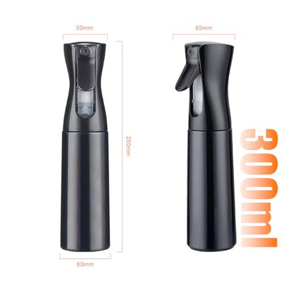 10OZ Continuous Spray Bottle - Hair & Face Ultra Fine Mist Spray Bottles, Refillable Empty Water Sprayer, Leak Proof Portable Spray Bottles for Hairstyling, Skincare, Plants, Cleaning, Pets, Travel - size: 10.1 Ounces