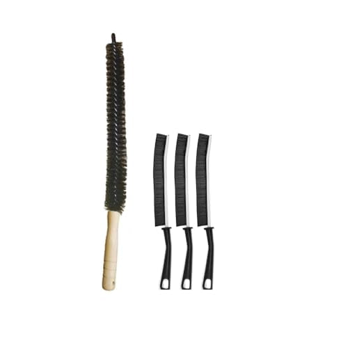 4-Piece Deep Cleaning Brush Set – 3 Slim Crevice Brushes & 1 Long Flexible Appliance Brush – Heavy Duty Scrub Tools for Window Tracks, Grout, Dryer Vents, and Tight Spaces - size: 4pack
