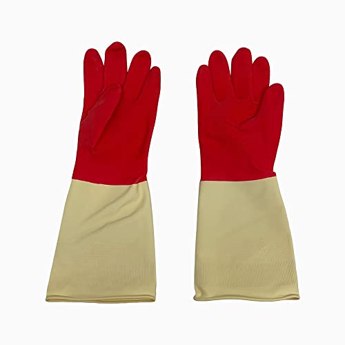 Prolinemax 12'' Long Size Medium Non-Slip Grip Latex Gloves Dish Washing Cleaning Gloves