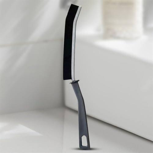 Hard Bristle Crevice Cleaning Brush - Small Scrub Brush for Toilet Grout Shower Tile Narrow Gaps - Durable Grout Brush with Ergonomic Handle