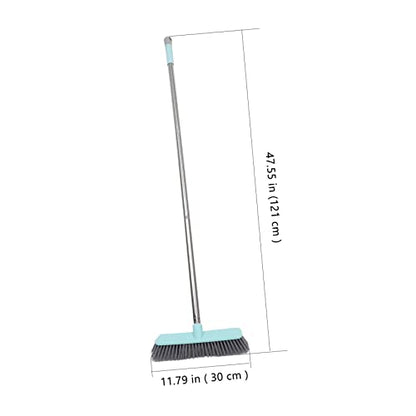 COLLBATH Long Handle Floor Brush Stiff Bristles Cleaning Broom for Bathroom Kitchen - color: Green