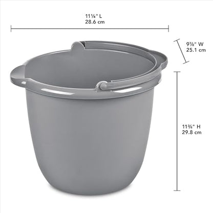10 Quart Classic Titanium Spout Pail, Reinforced Rim Utility Bucket with Pour Spout, Comfort Grip Handle Nestable Storage for Home Cleaning Car Washing