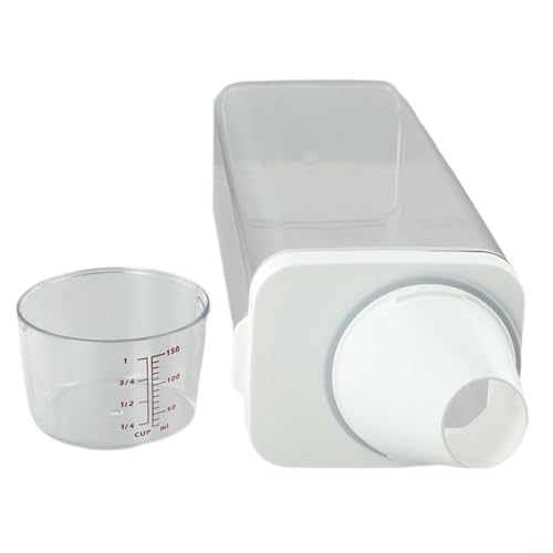 Laundry Detergent Dispenser with Airtight Lid and Measuring Cup, Transparent AS Body, Silicone Seal Moisture-Proof Storage Container for Home Organization(1900ml) - size: 1900ml
