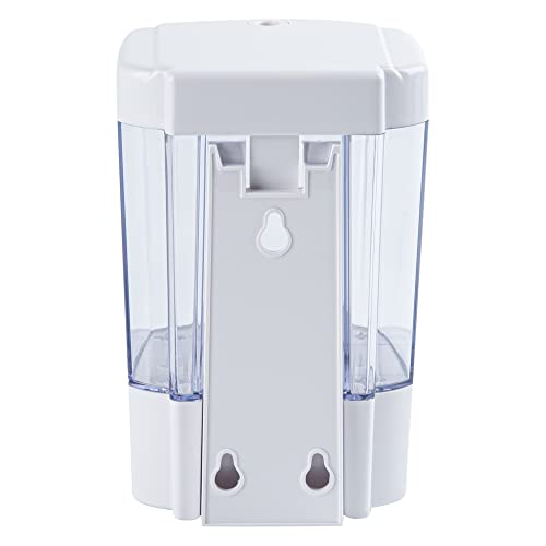 Restaurantware Clean Tek Professional 23.7 Ounce Manual Soap Dispenser 1 Wall-Mountable Soap Dispenser - With Security Key White Plastic Refillable Soap Dispenser Push Mechanism Transparent Tank - color: White