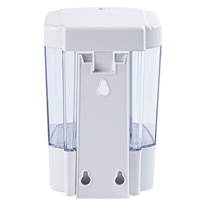 Restaurantware Clean Tek Professional 23.7 Ounce Manual Soap Dispenser 1 Wall-Mountable Soap Dispenser - With Security Key White Plastic Refillable Soap Dispenser Push Mechanism Transparent Tank - color: White