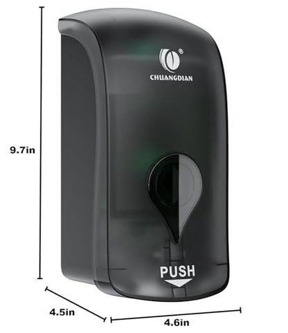 Foaming Hand Soap Dispenser, 35oz (1000ml) Manual Refillable Wall Mount Soap Dispenser, Durable ABS Plastic, for Commercial/Home/Bathroom/Kitchen, Translucent Black, CHUANGDIAN - color: Transparent Black