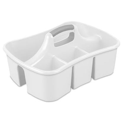 Large 5 Gal Divided Cleaning Caddy Organizer with Handle - Cleaning Supplies for Housekeeping - Shower Caddy Portable - Shower Caddy Dorm - Cleaning Supplies Organizer - 17.75 x 13.25 x 7.75