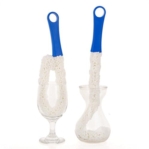 16-Inch Flexible Foam Washing Wand, Long Bottle Brush for Water Bottles | Water bottle cleaning brush & glassware scrubber for vases, tumblers & baby cups. Note: Not designed for wine bottles.
