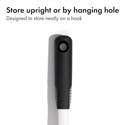 OXO Good Grips Dish Brush, Nylon Bristles with Built-in Scraper, Safe for Non-Stick Cookware, Non-Slip Handle, Dishwasher Safe - style: Plastic
