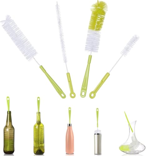 4 Pcs Bottle Cleaning Brush Set 4 Different Brushes for Cleaning Inside Tea Kettles Sports Water Bottles Coffee Jugs Juice Pitchers Espresso Machine Cleaning Products