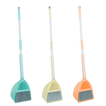 Mini Broom with Dustpan-Small Housekeeping Cleaning Sweep for Kitchen Bathroom Pet Nest Boat(3set,Blue+Orange+Yellow) - color: Blue+orange+yellow