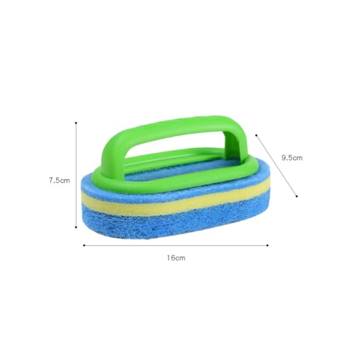 1PC Handled Soft Magic Sponge Brush - for Bathtub, Ceramic Tiles & Kitchen，Green - color: Green