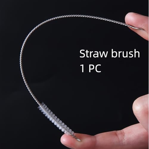 1 8 kit Cleaning Brush Pipe Cup Thin Tube Straw Long Dredging Drain Small Bottle Kitchen Supplies Tools 8pcs Set (White)
