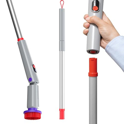 Synoshi PRO Electric Spin Scrubber Extension Handle, Electric Bathroom Scrubber for Cleaning, Extends up to 29.5 Inch (75 cm)