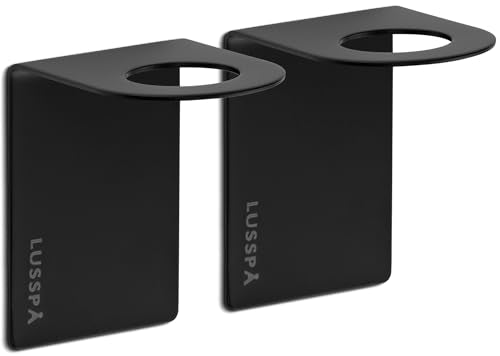 Wall Mount Soap Dispenser Holder, 2 Pack – 304 Stainless Steel, 2.95"×1.97"×2.56", 1.1" Neck Fit, No-Drill Peel & Stick Adhesive, Rustproof, Fits LUSSPA Bottles (Matte Black) - color: Matte Black