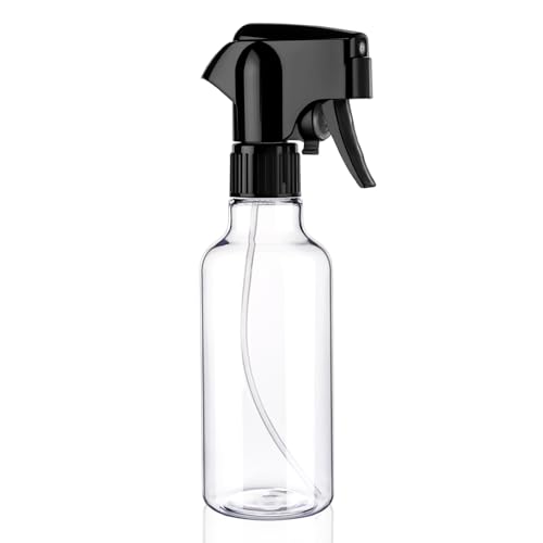 Plastic Spray Bottles 12oz Mist Continuous Spraying Bottle Heavy Duty Empty Water Spray Bottles for Hair, Cleaning Solutions, Plants，Essential Oils 1 Pack (Clear-1pcs) - color: Clear-1pcs