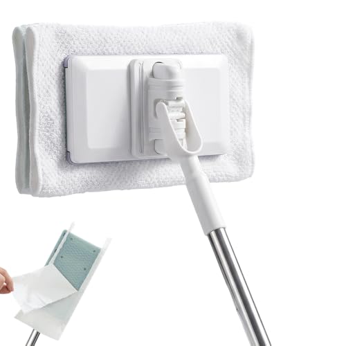 Hands Free Flat Mop, Built-in Squeegee Small Pad, Reusable Cloth Gap Dust Cleaner for Bathroom Corners Walls Windows, Home Multi-Surface Cleaning (Mini Mop (No Cloths)) - color: Mini Mop (No Cloths)