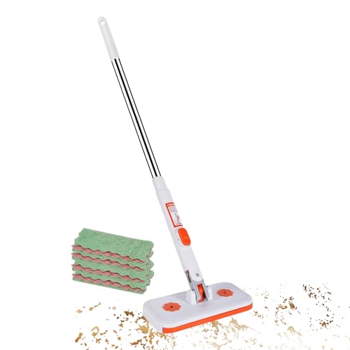 Clip Mop - Stainless Steel 86*16*8cm | Grip Mini Mop | Clip Mopstick Reusable Cloths for Home Living Room Bathroom Office Corner Dry Wet Sweeping Cleaning