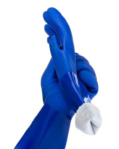 kitchen-star Ultimate Rubber Household PVC Gloves with Comfortable Cotton Lining, Anti-Slip surface, Kitchen Dishwashing, Extra Thickness, Kitchen Cleaning, Working, Painting, PetCare(X-Large, Blue) - color: Blue, size: X-Large (Pack of 1)