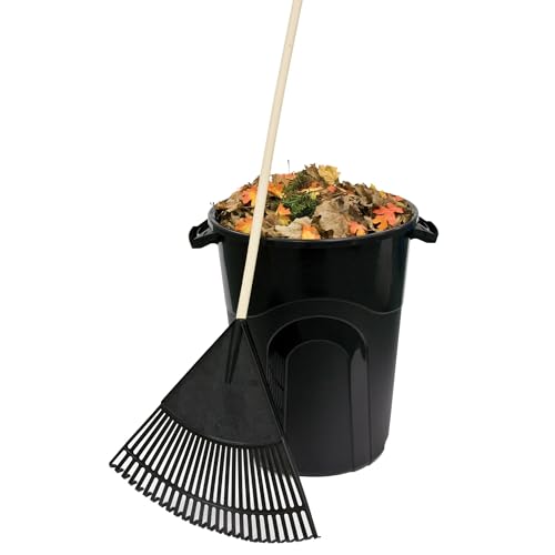32 Gallon Heavy Duty Plastic Garbage Can, Included Click Lock Lid, Large Trash Can Sturdy Handles, Garage Trash Can, Indoor and Outdoor, Black