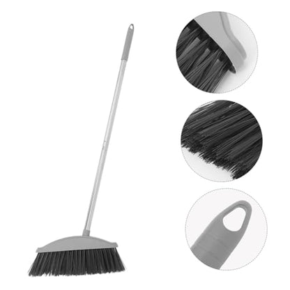 GARVALON Long Handle Dust Broom Hair Removal Sweeper for Carpet Kitchen Floor Cleaning Broom Soft Bristles