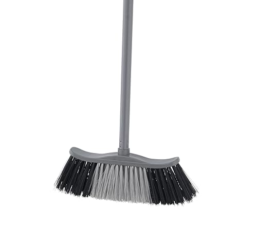 Superio Grey Broom, Heavy-Duty Indoor & Outdoor Broom with 48-Inch Handle, Multi-Surface Floor Cleaning for Home, Kitchen, Garage & Office - color: Dark Grey, size: 1-Pack