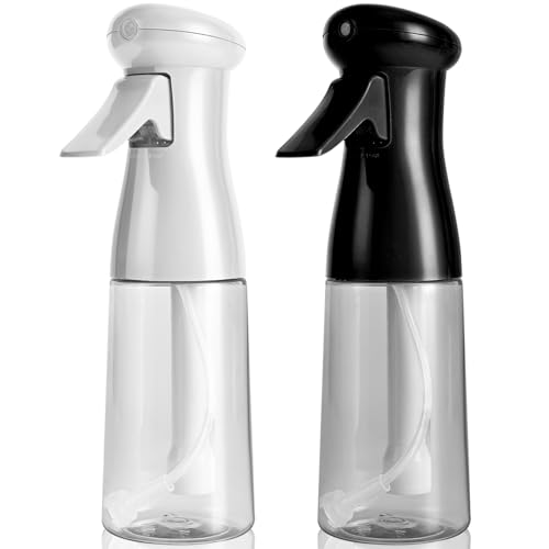 Bealee Spray Bottle For Hair, Continuous Mister Empty Spray Bottles, Ultra Fine Mist Water Sprayer for Hairstyling, Cleaning, Plants, Pets, Barbers, Salons, Essential Oil Scents - 2 Pack 6.8 OZ - color: Black & White, 2 Pack