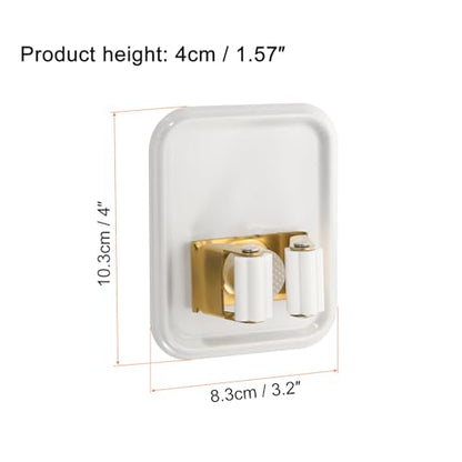 uxcell 4pcs Mop Broom Holder Wall Mount, 304 Stainless Steel Mop Broom Organizer Storage Rack, Self Adhesive Broom Hanger for Bathroom, Laundry Room, White - color: White