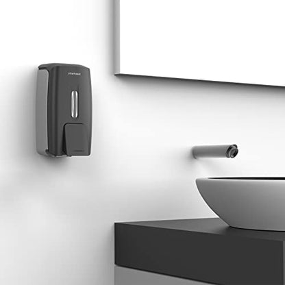 interhasa! Soap Dispenser Wall Mount Refillable 28oz Hand Sanitizer Dispenser Commercial Hand Soap Dispenser for Bathroom Support Liquid Gel Soap - color: Black