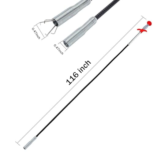 116inch Drain Snake Claw Grabber Pick Up Tool, Flexible Drain Clog Remover, Hair Clog Cleaner for Kitchen Sink, Bathroom Tub, Toilet & Gutter Cleaning - style: 118 inch