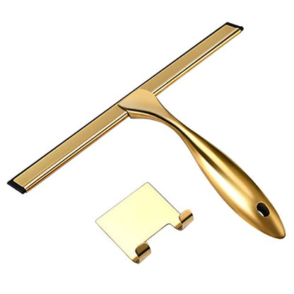 Stainless Steel Shower Squeegee with Handle Silicone Rubber Strip Cleaner Bathroom for Kitchen