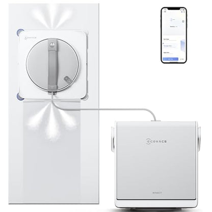 ECOVACS WINBOT W2S Omni Window Cleaning Robot, with 6-in-1 Multifunction Station, TruEdge Edge-to-Edge Precision, Triple Wide-Angle Spray Nozzles, 12-Level Safety System, Dual Power Modes - size: W2S OMNI