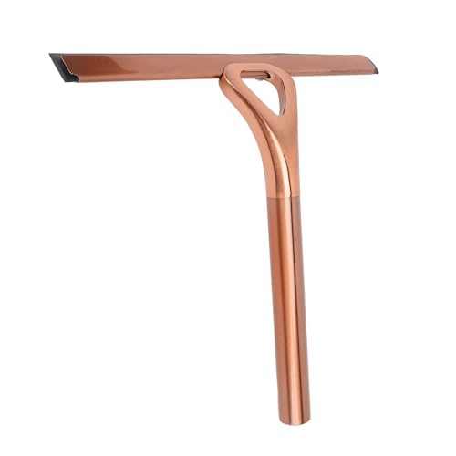 Asixxsix Glass Wiper, 304 Stainless Steel Shower Squeegee with Silicone Vane/Wing for Bathroom Windows Mirrors and Glass Surfaces (Antique Bronze) - size: Antique Bronze