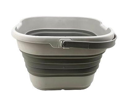 SAMMART 9.5L (2.5 Gallon) Collapsible Rectangular Handy Basket/Bucket (Grey (Set of 2)) - color: Grey (Set of 2)