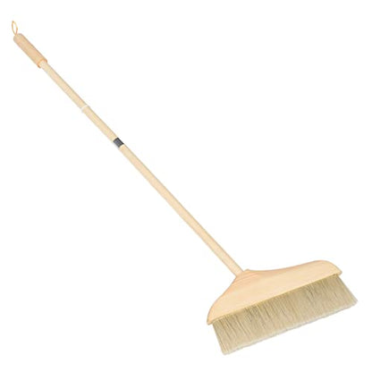 Ergonomic Soft Bristle Broom Handle for Sweeping Reach Broom Stick for Hardwood Floors Safe for Carpet